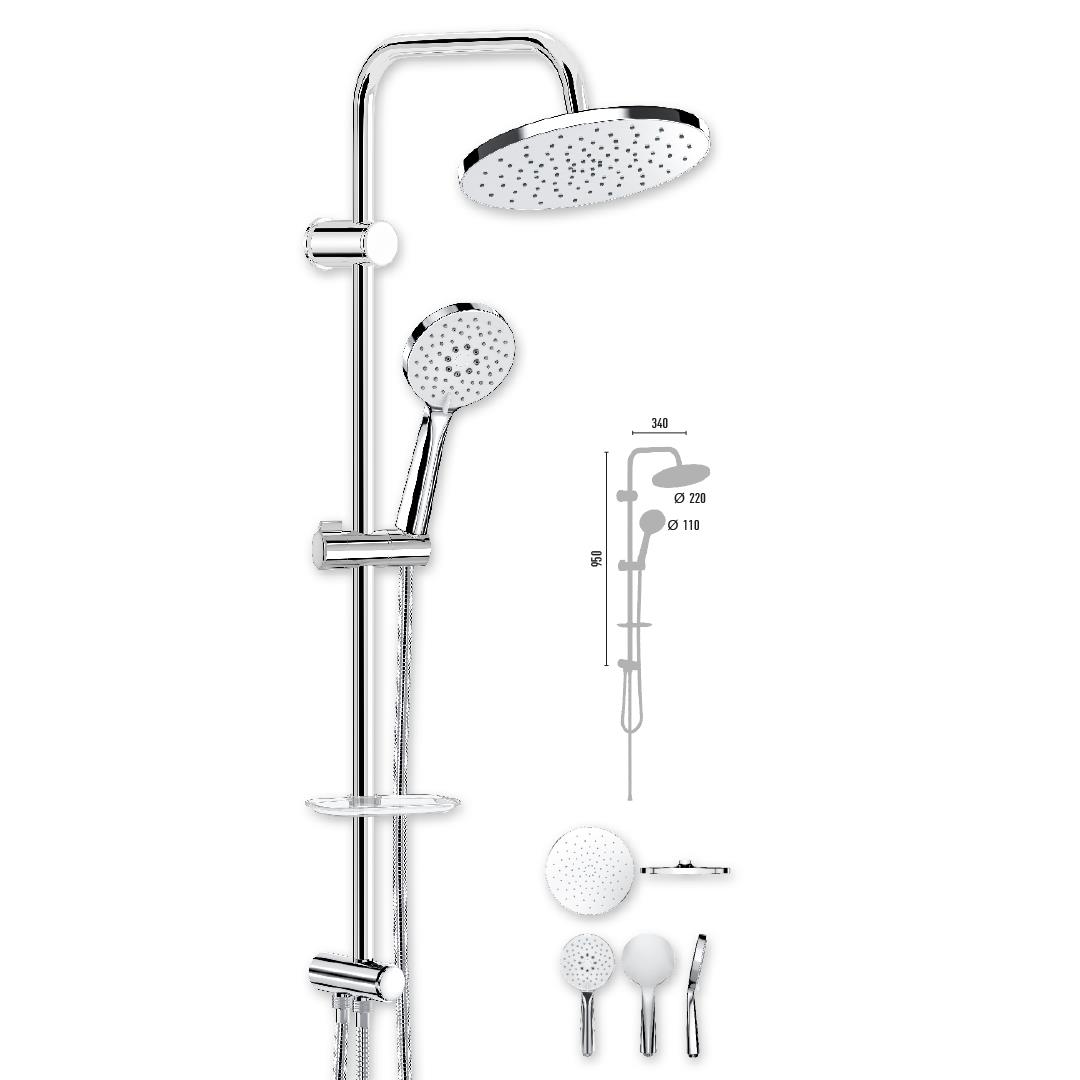 DM3425 - DUSCHELİNE İCON CHROME WHİTE ROBOT DUŞ SETİ