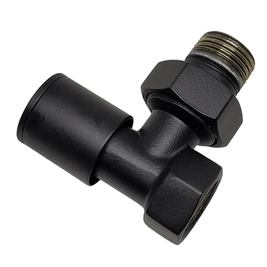 1/2 EDP MAT SİYAH RAL 9005 KÖŞE RADYATÖR VANASI