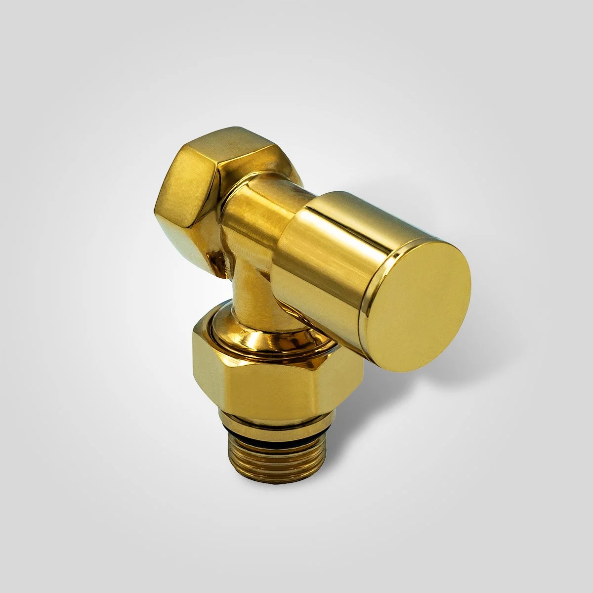 1/2" EDP KAPLAMALI KÖŞE RADYATÖR VANASI METAL VOLAN - GOLD