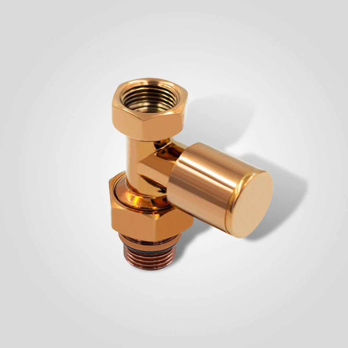 1/2" EDP KAPLAMALI DÜZ RADYATÖR VANASI METAL VOLAN - ROSE