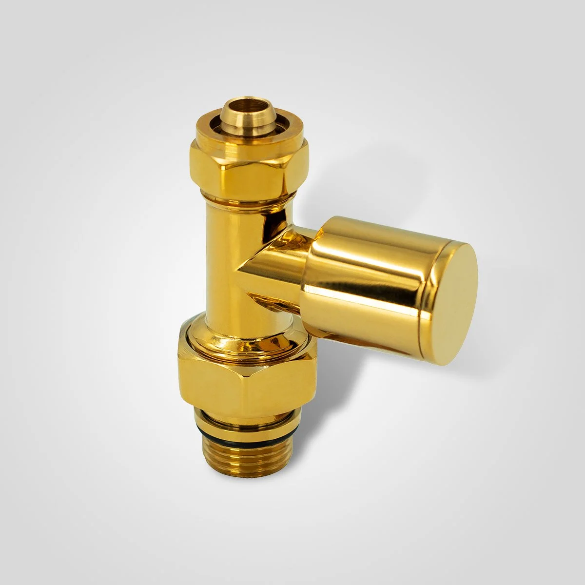 16*2 RAKORLU PEX EDP KAPLAMALI DÜZ RADYATÖR VANASI METAL VOLAN - GOLD